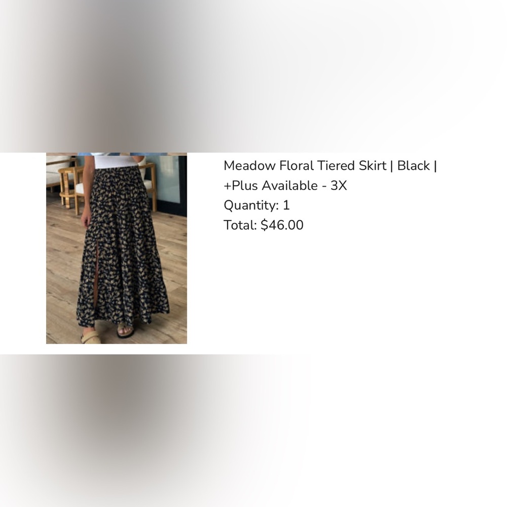 TALULAH Meadow Floral skirt Black 3X